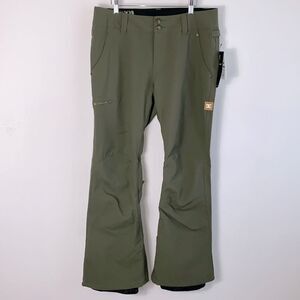 NWT DC Women’s Viva 15K Shell Snow Snowboarding Pants Olive Green Sz L